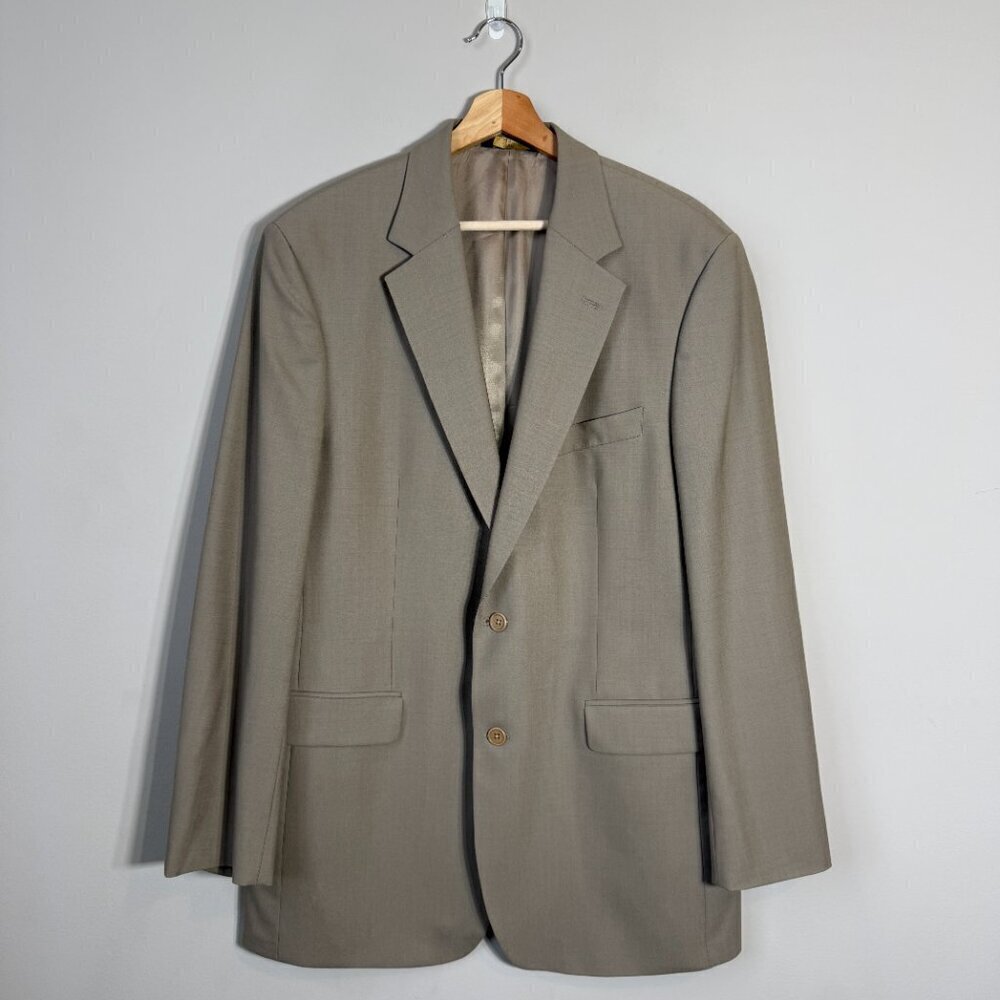 Brooks Brothers 346 Wool Sport Coat Dinner Jacket Blazer Men's 42L Tan Stretch - Picture 2 of 14